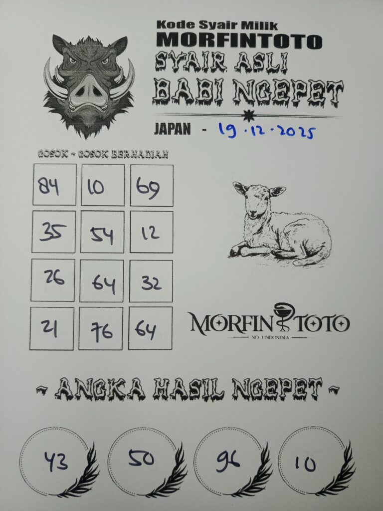 SYAIR TOGEL BABI NGEPET JAPAN 19 DESEMBER  2025