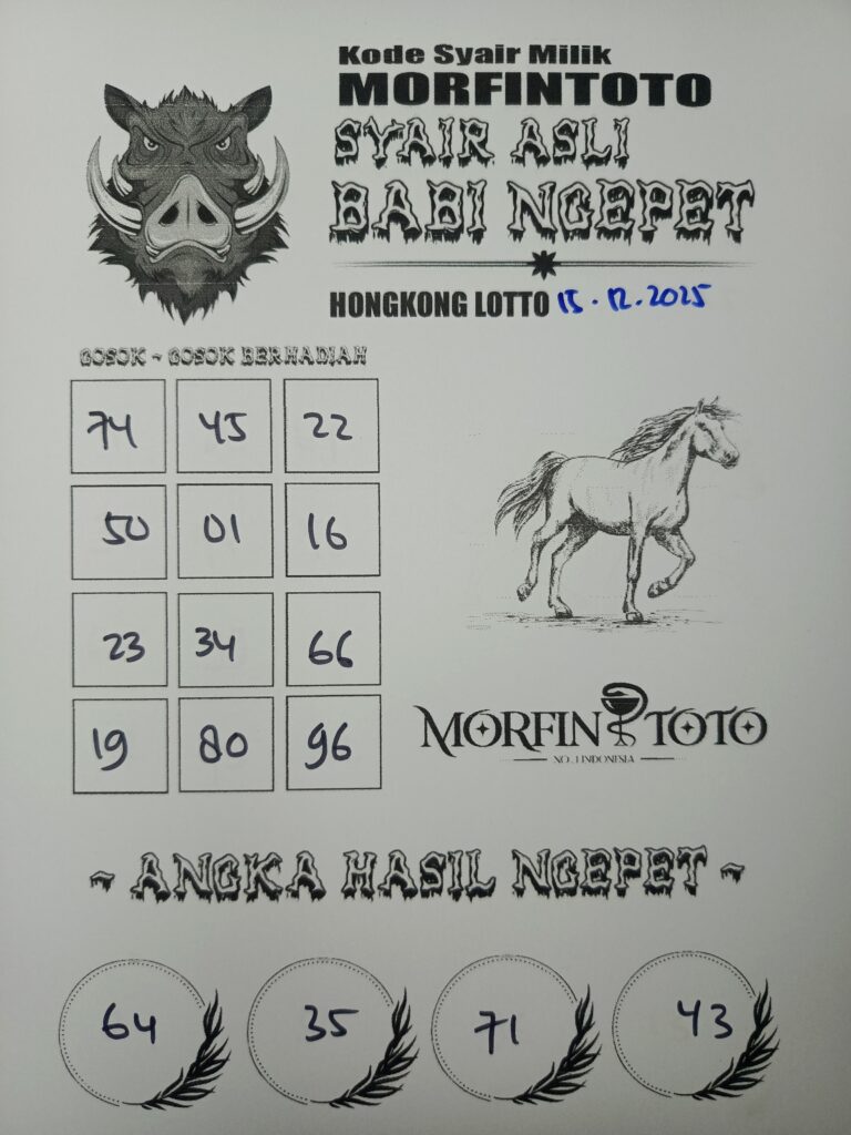 SYAIR TOGEL BABI NGEPET HONGKONG LOTTO 15 DESEMBER 2025
