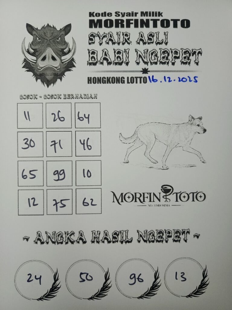 SYAIR TOGEL BABI NGEPET HONGKONG LOTTO 16 DESEMBER 2025