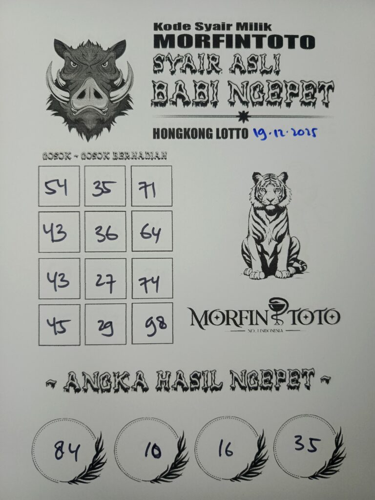 SYAIR TOGEL BABI NGEPET HONGKONG LOTTO 19 DESEMBER 2025