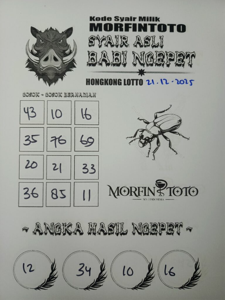 SYAIR TOGEL BABI NGEPET HONGKONG LOTTO 21 DESEMBER 2025