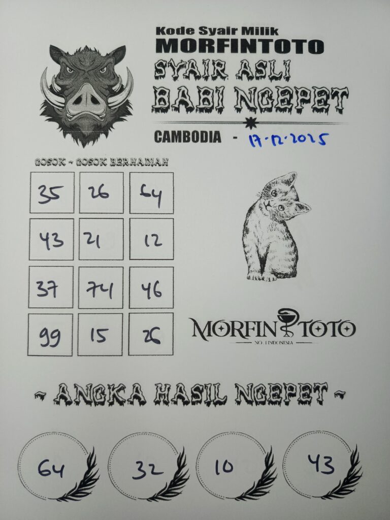 SYAIR TOGEL BABI NGEPET CAMBODIA 17 DESEMBER 2025