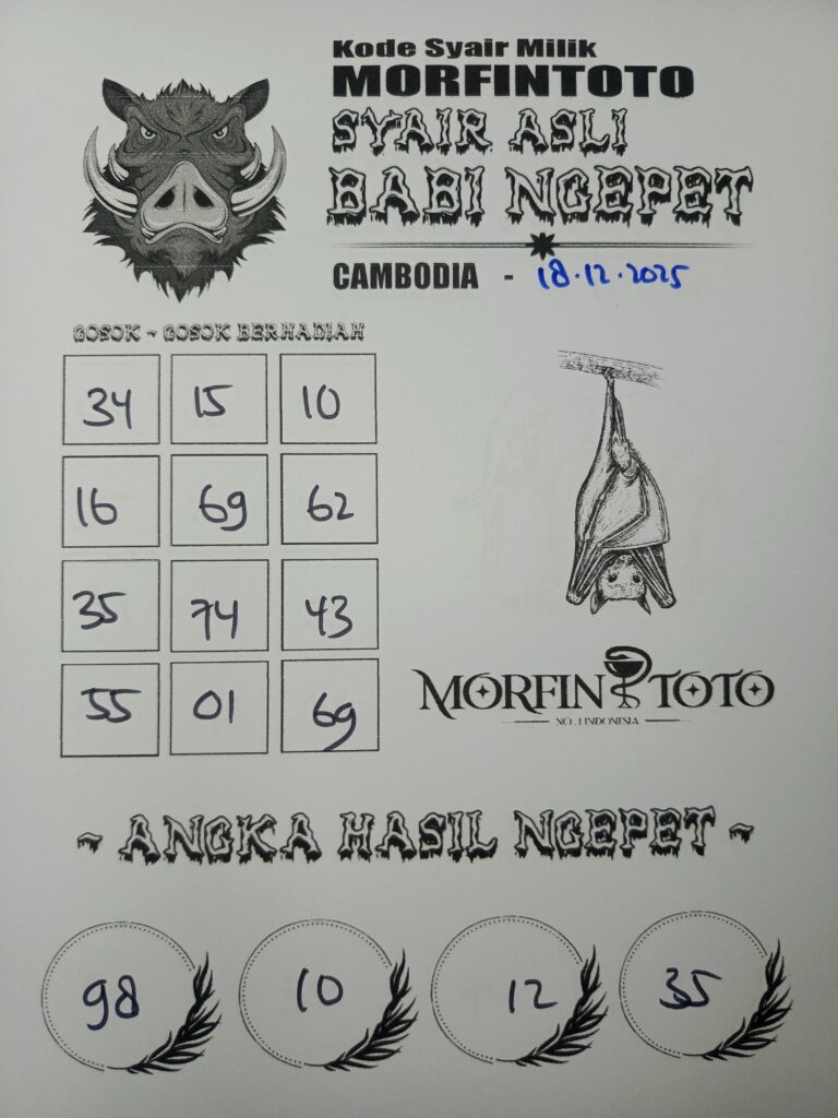 SYAIR TOGEL BABI NGEPET CAMBODIA 18 DESEMBER 2025