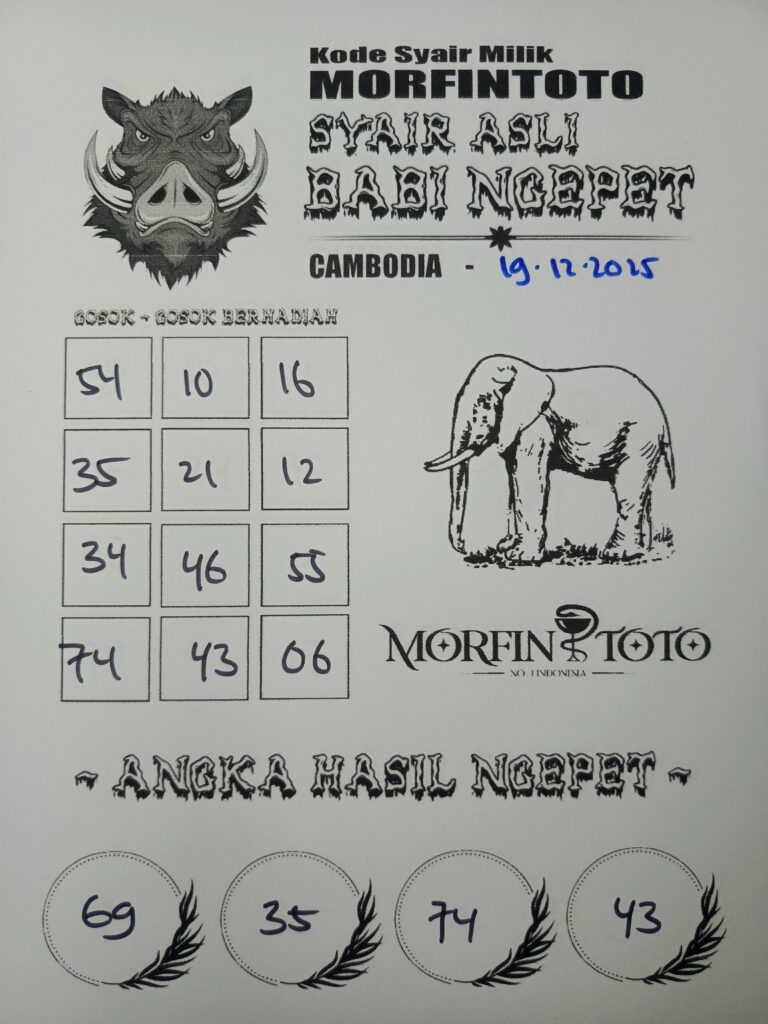 SYAIR TOGEL BABI NGEPET CAMBODIA 19 DESEMBER 2025