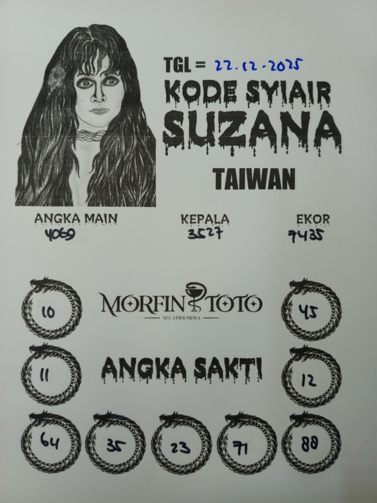 SYAIR TOGEL SUZANA TAIWAN  22 DESEMBER  2025