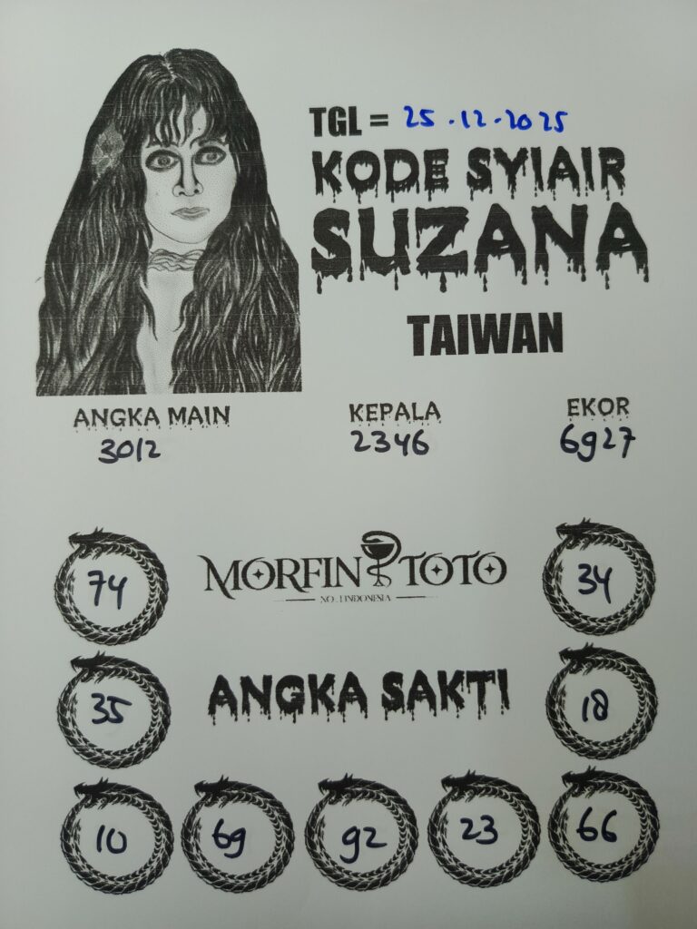 SYAIR TOGEL SUZANA TAIWAN  25 DESEMBER  2025
