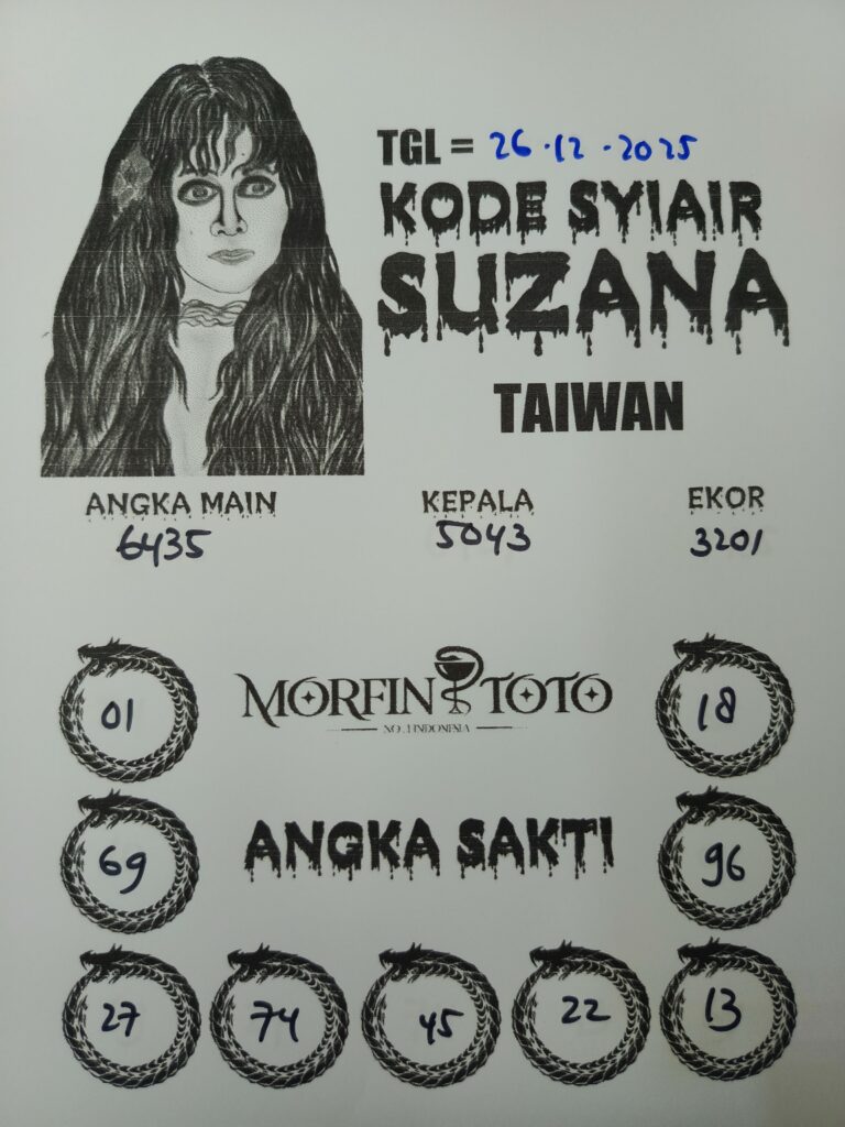 SYAIR TOGEL SUZANA TAIWAN 26 DESEMBER 2025