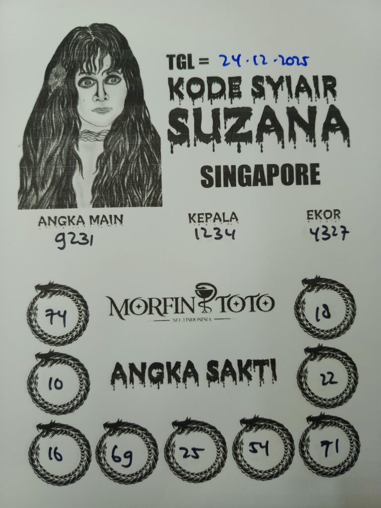 SYAIR TOGEL SUZANA  SINGAPORE POOLS 24 DESEMBER 2025