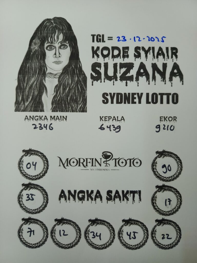 SYAIR TOGEL SUZANA SYDNEY LOTTO 23 DESEMBERR 2025