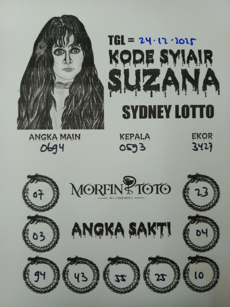 SYAIR TOGEL SUZANA SYDNEY LOTTO 24 DESEMBERR 2025