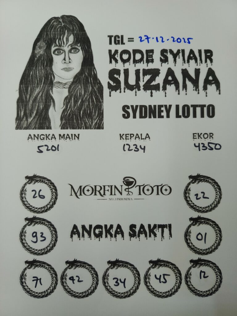 SYAIR TOGEL SUZANA SYDNEY LOTTO 27 DESEMBER 2025