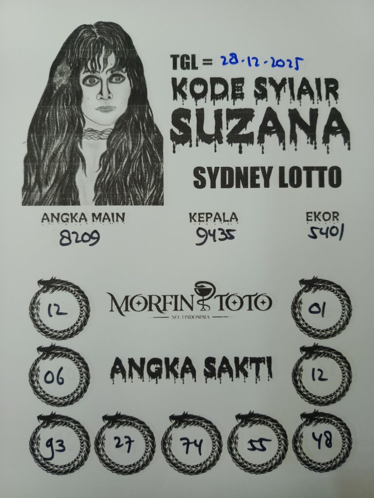 SYAIR TOGEL SUZANA  SYDNEY LOTTO 28 DESEMBER 2025