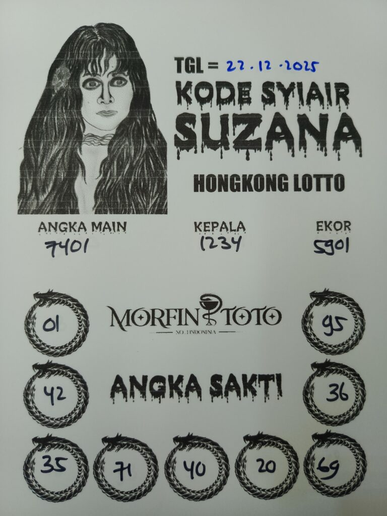 SYAIR TOGEL SUZANA  HONGKONG LOTTO 22 DESEMBER 2025