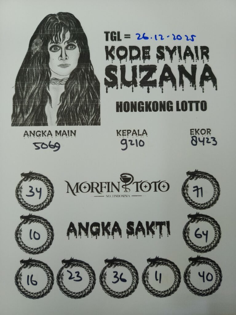 SYAIR TOGEL SUZANA  HONGKONG LOTTO 26 DESEMBER 2025