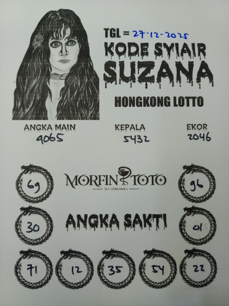 SYAIR TOGEL SUZANA  HONGKONG LOTTO 27 DESEMBER 2025