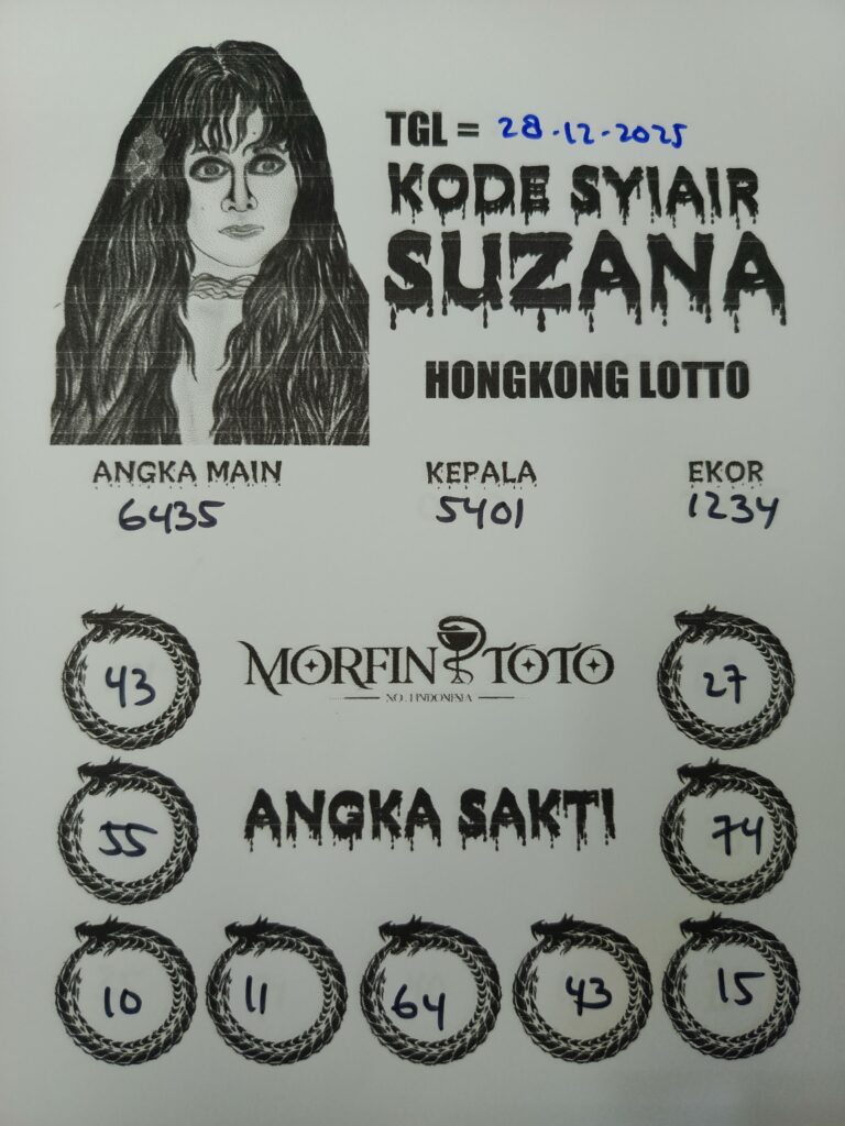 SYAIR TOGEL SUZANA  HONGKONG LOTTO 28 DESEMBER 2025