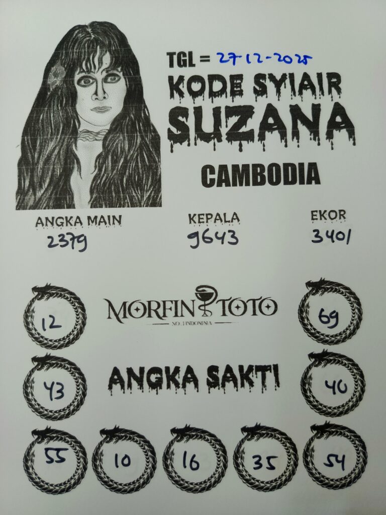 SYAIR TOGEL SUZANA  CAMBODIA 27 DESEMBER 2025