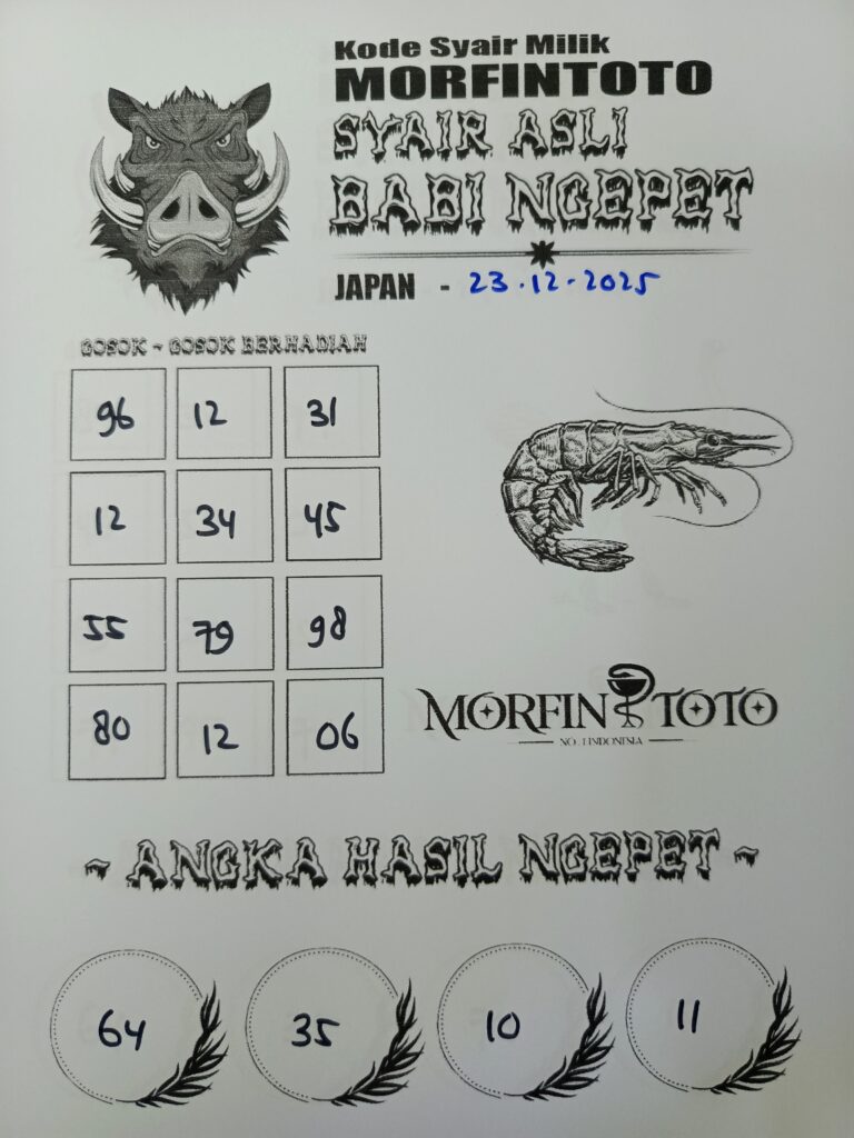 SYAIR TOGEL BABI NGEPET JAPAN 23 DESEMBER  2025