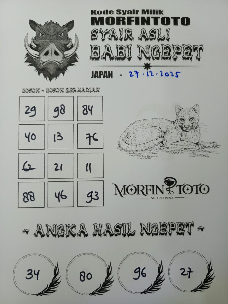 SYAIR TOGEL BABI NGEPET JAPAN  27 DESEMBER 2025