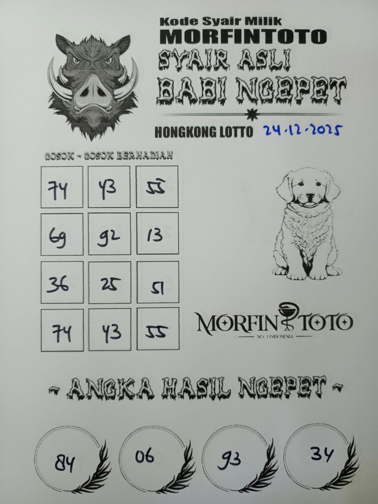 SYAIR TOGEL BABI NGEPET HONGKONG LOTTO 24 DESEMBER 2025