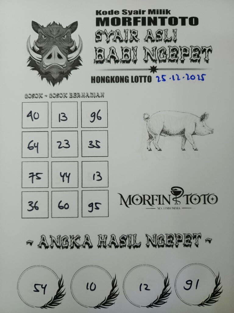 SYAIR TOGEL BABI NGEPET HONGKONG LOTTO 25 DESEMBER 2025