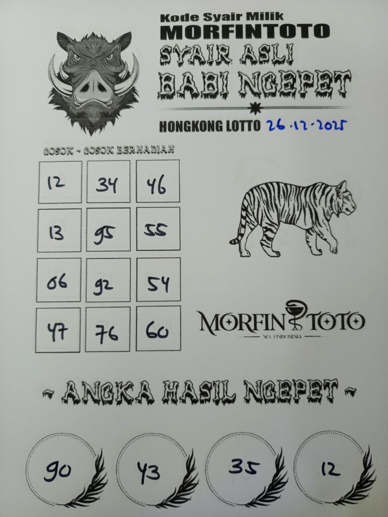 SYAIR TOGEL BABI NGEPET HONGKONG LOTTO 26 DESEMBER 2025