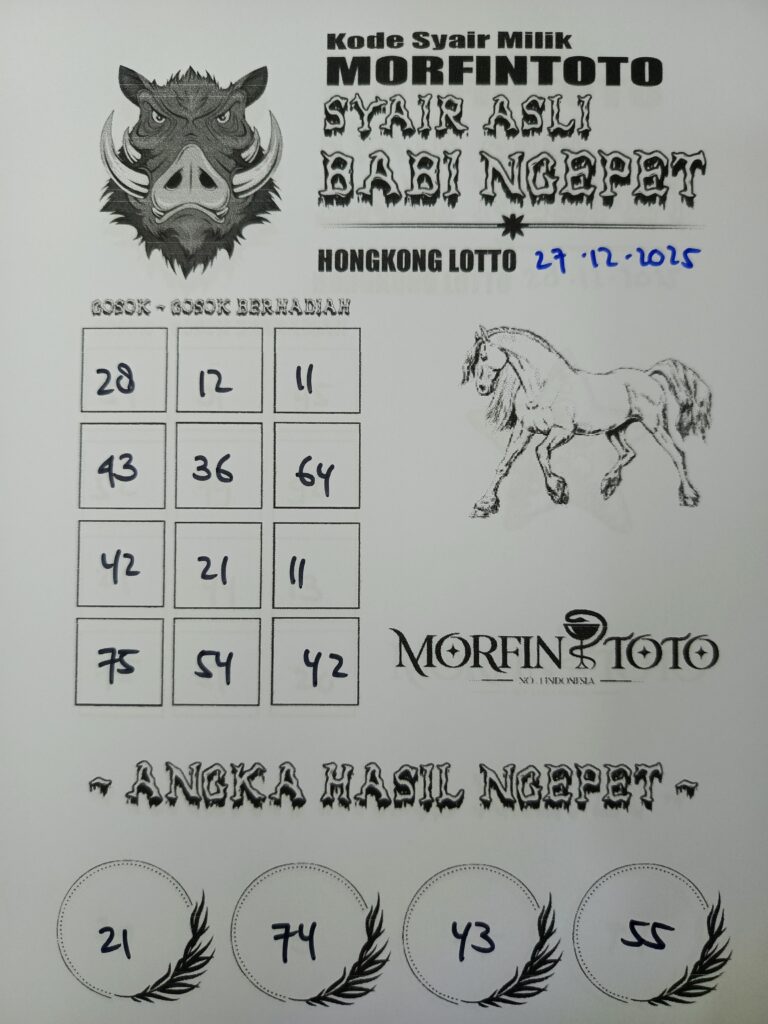 SYAIR TOGEL BABI NGEPET HONGKONG LOTTO 27 DESEMBER 2025