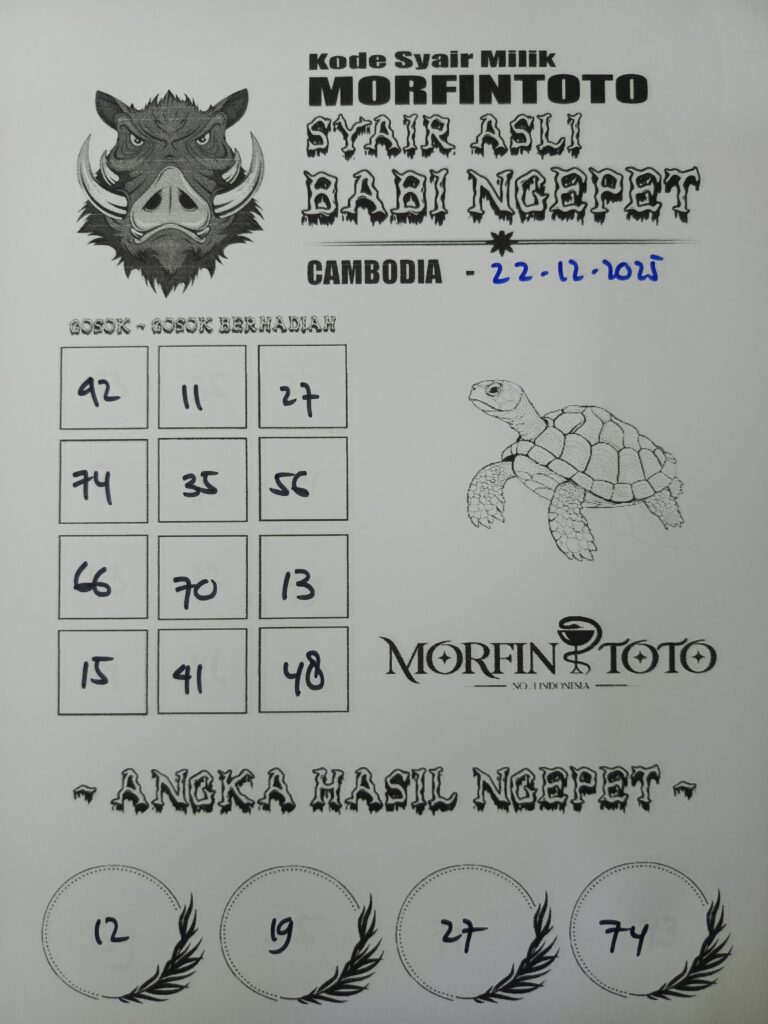 SYAIR TOGEL BABI NGEPET CAMBODIA 22 DESEMBER 2025