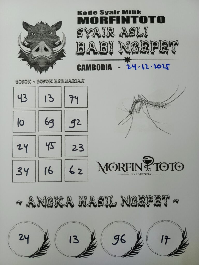SYAIR TOGEL BABI NGEPET CAMBODIA 24 DESEMBER 2025
