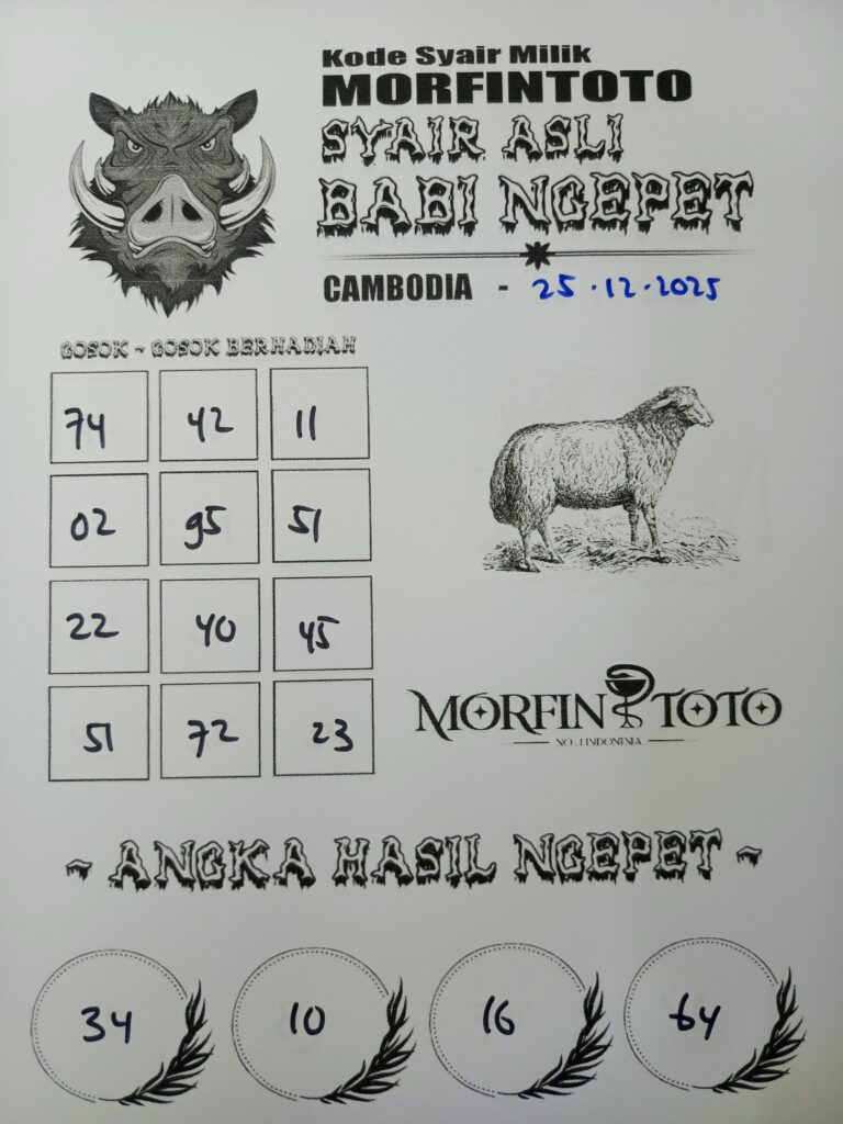SYAIR TOGEL BABI NGEPET CAMBODIA 25 DESEMBER 2025
