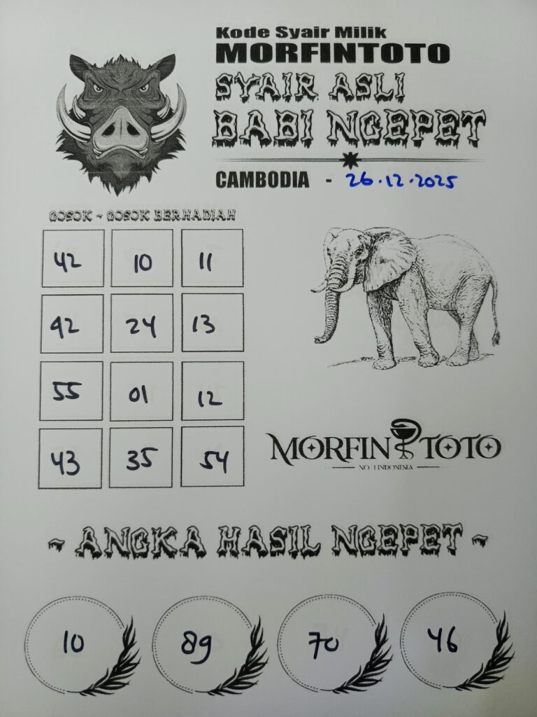 SYAIR TOGEL BABI NGEPET CAMBODIA 26 DESEMBER 2025