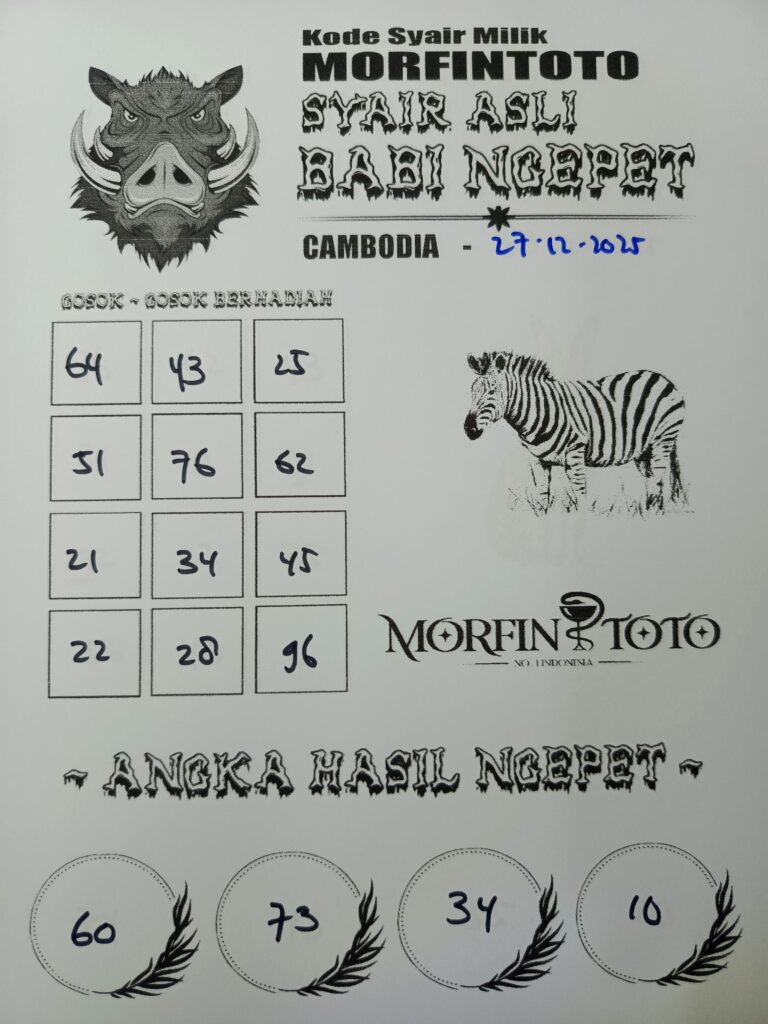 SYAIR TOGEL BABI NGEPET  CAMBODIA 27 DESEMBER 2025