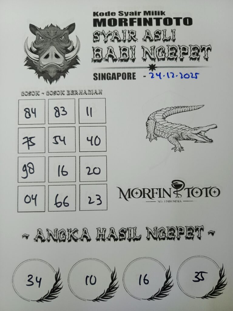 SYAIR TOGEL BABI NGEPET SINGAPORE POOLS 24 DESEMBER 2025