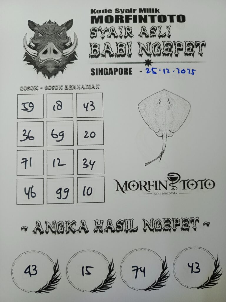 SYAIR TOGEL BABI NGEPET SINGAPORE POOLS 25 DESEMBER 2025