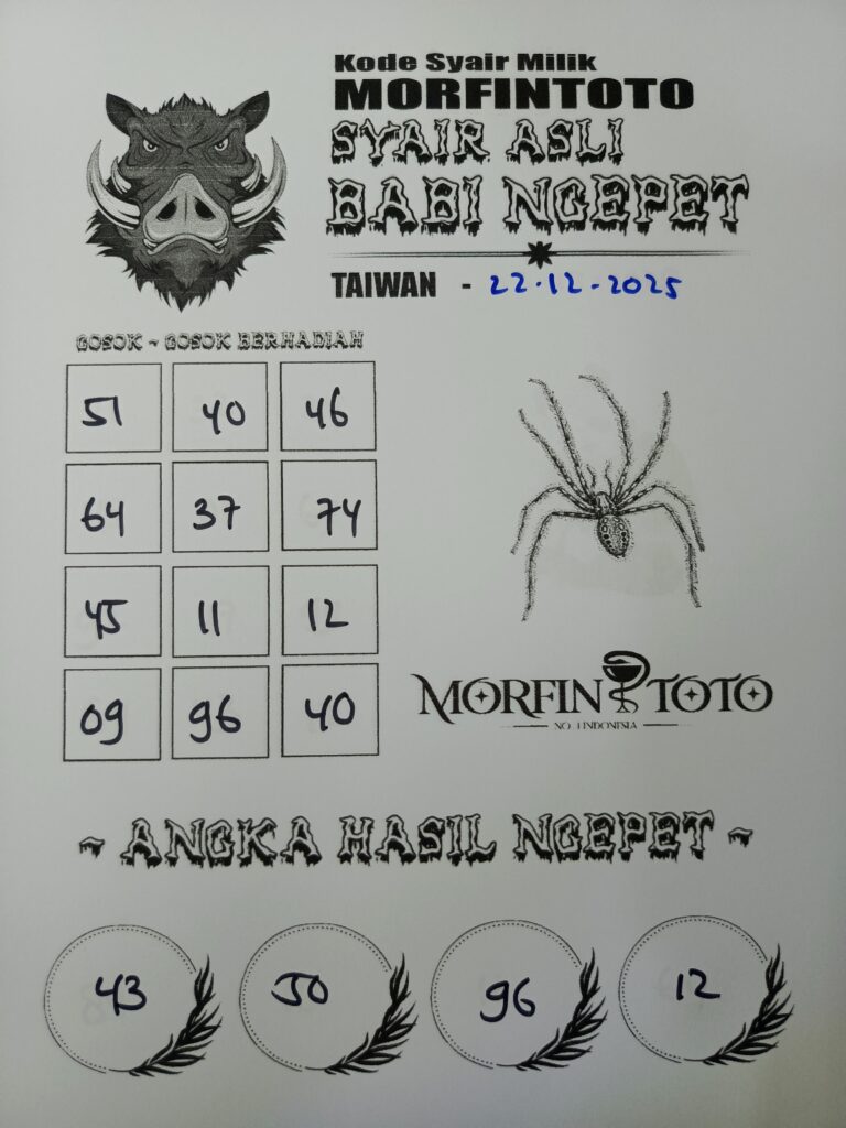 SYAIR TOGEL BABI NGEPET TAIWAN 27 DESEMBER 2025