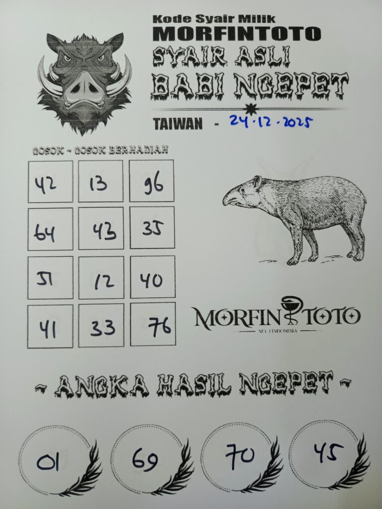 SYAIR TOGEL BABI NGEPET TAIWAN 24 DESEMBER 2025