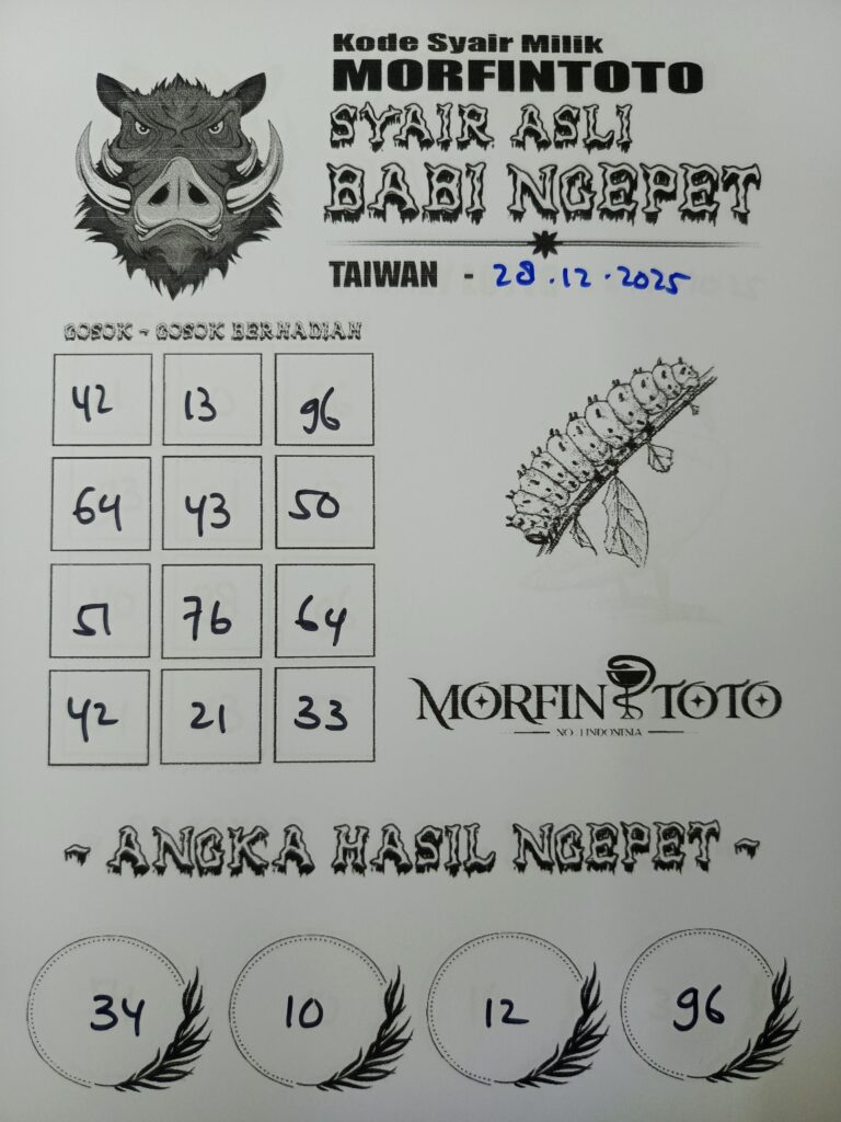 SYAIR TOGEL BABI NGEPET TAIWAN 28 DESEMBER 2025