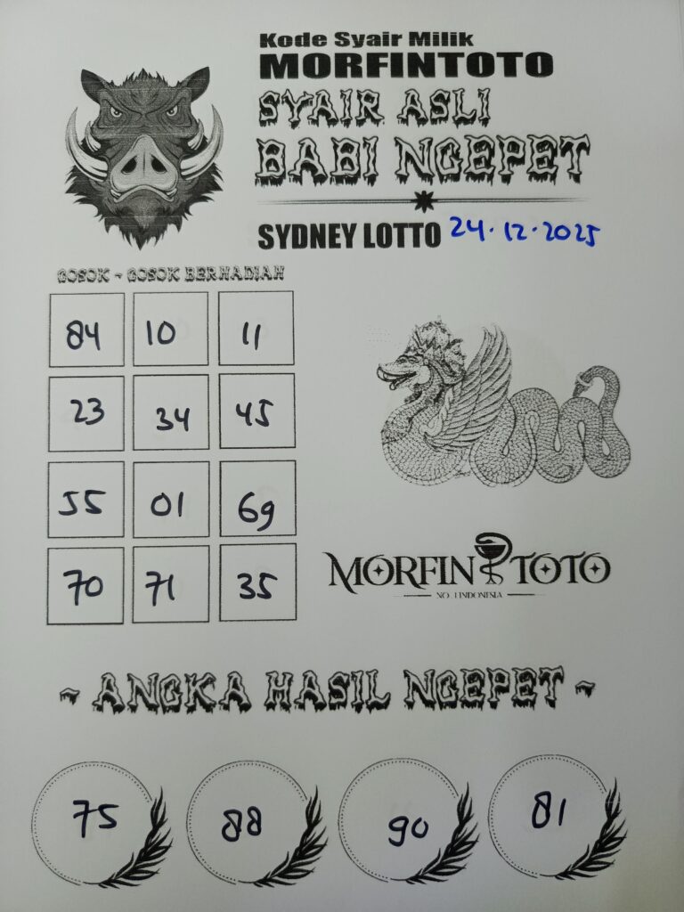 SYAIR TOGEL BABI NGEPET SYDNEY LOTTO 24 DESEMBER 2025