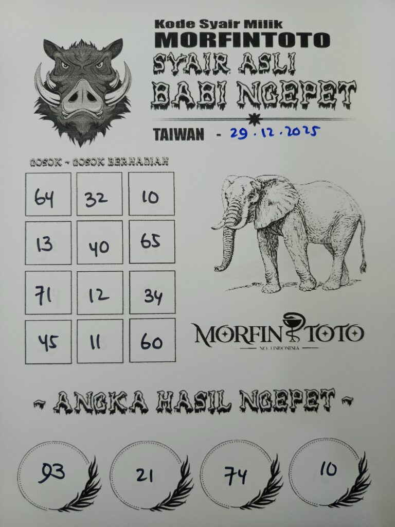 SYAIR TOGEL BABI NGEPET TAIWAN 29 DESEMBER 2025