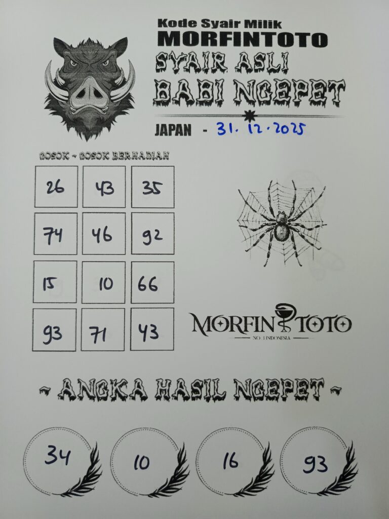SYAIR TOGEL BABI NGEPET  JAPAN  31 DESEMBER 2025