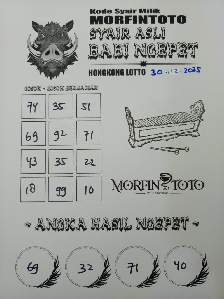 SYAIR TOGEL BABI NGEPET HONGKONG LOTTO 30 DESEMBER 2025