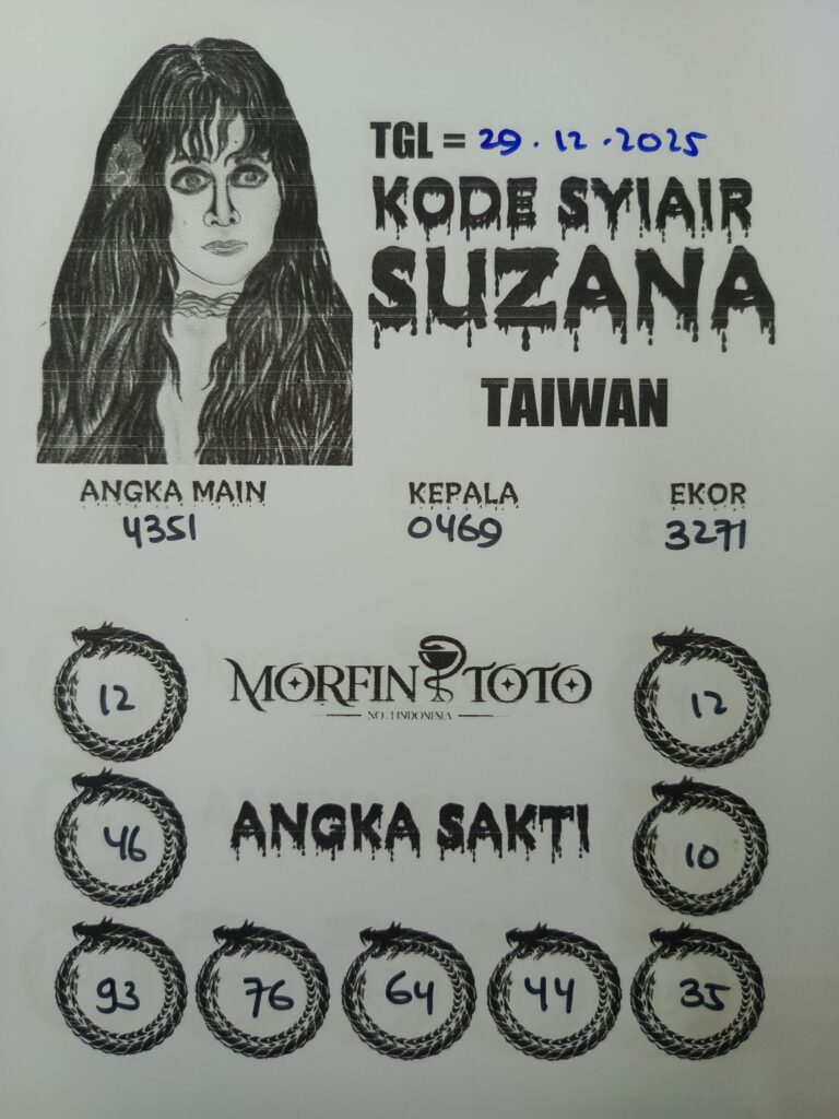 SYAIR TOGEL SUZANA  TAIWAN 29 DESEMBER 2025