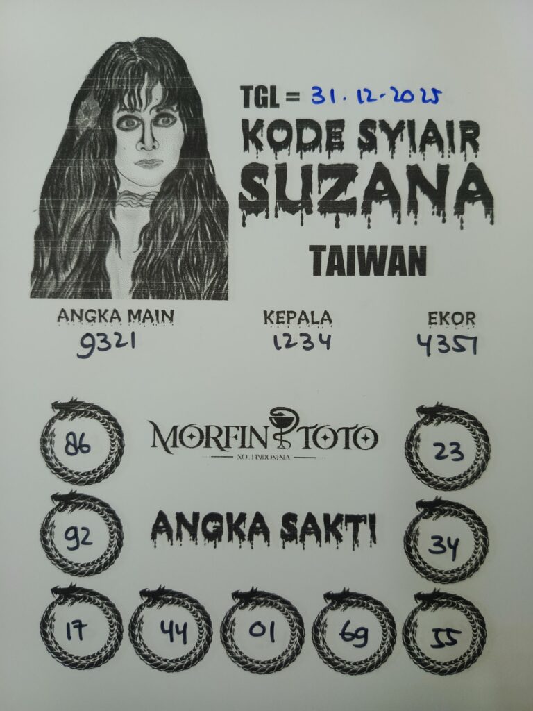 SYAIR TOGEL SUZANA  TAIWAN  31 DESEMBER 2025