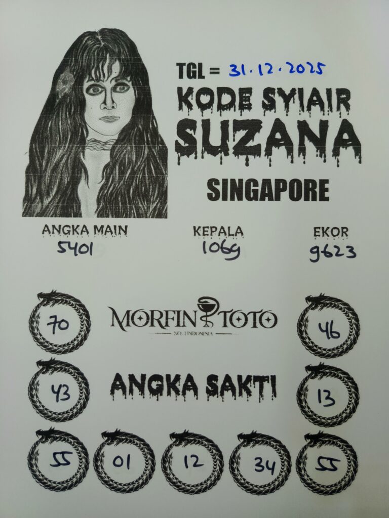 SYAIR TOGEL BABI SUZANA  SINGAPORE  31 DESEMBER 2025
