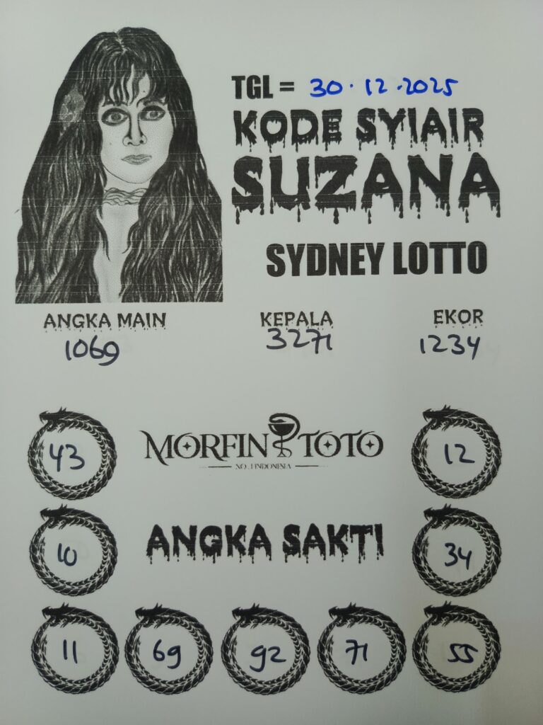 SYAIR TOGEL SUZANA  SYDNEY LOTTO 30 DESEMBER 2025