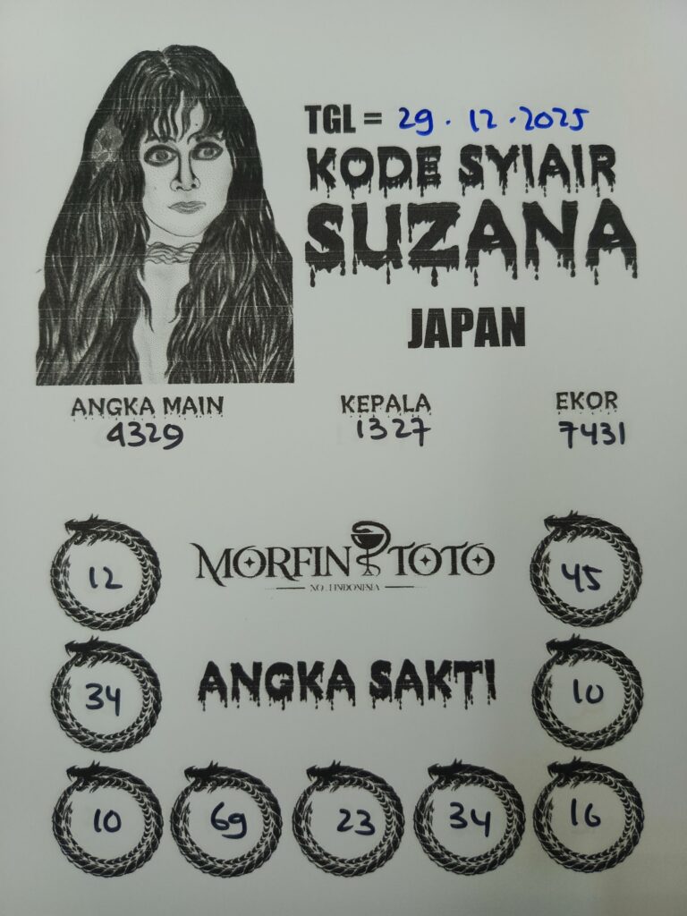 SYAIR TOGEL SUZANA  JAPAN  29 DESEMBER 2025