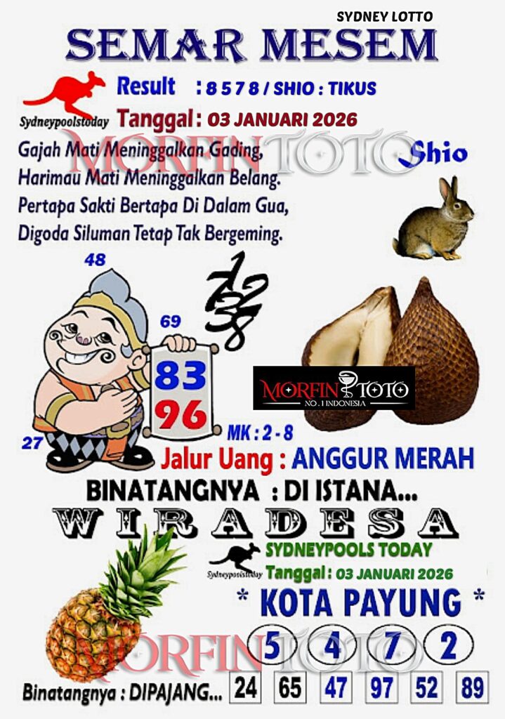 SYAIR TOGEL SEMAR MESEM SYDNEY 03 JANUARI 2026
