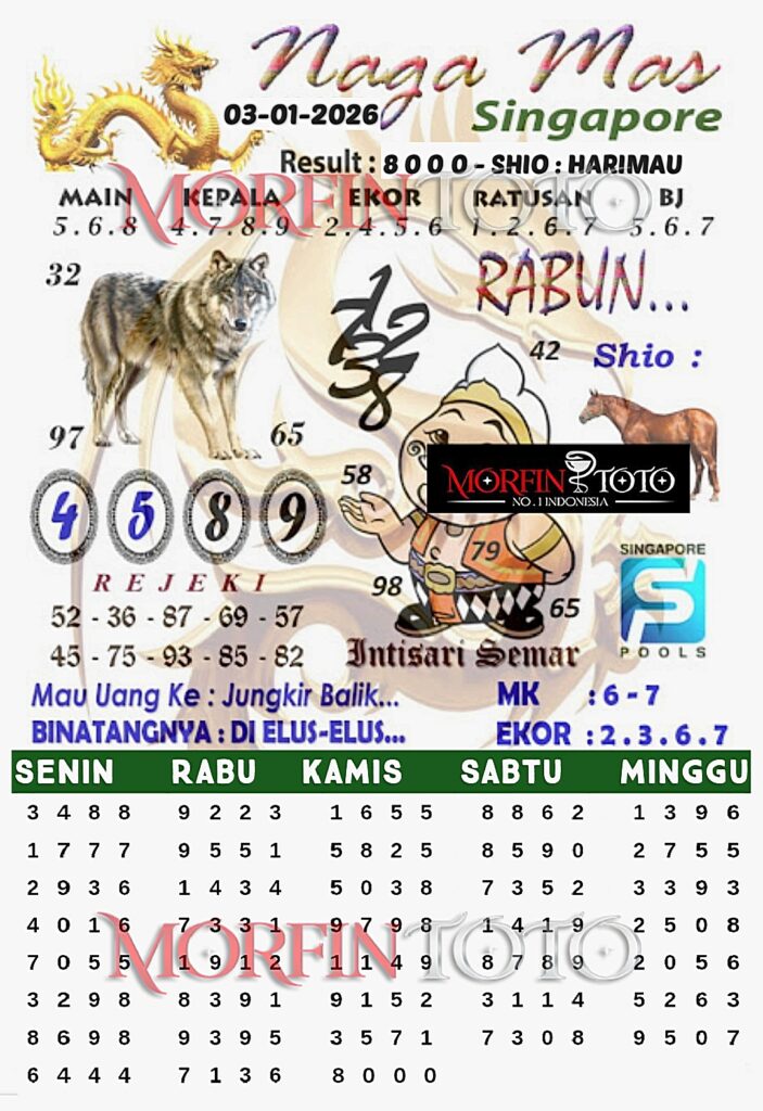 SYAIR TOGEL NAGA EMAS SINGAPORE 03 JANUARI 2026