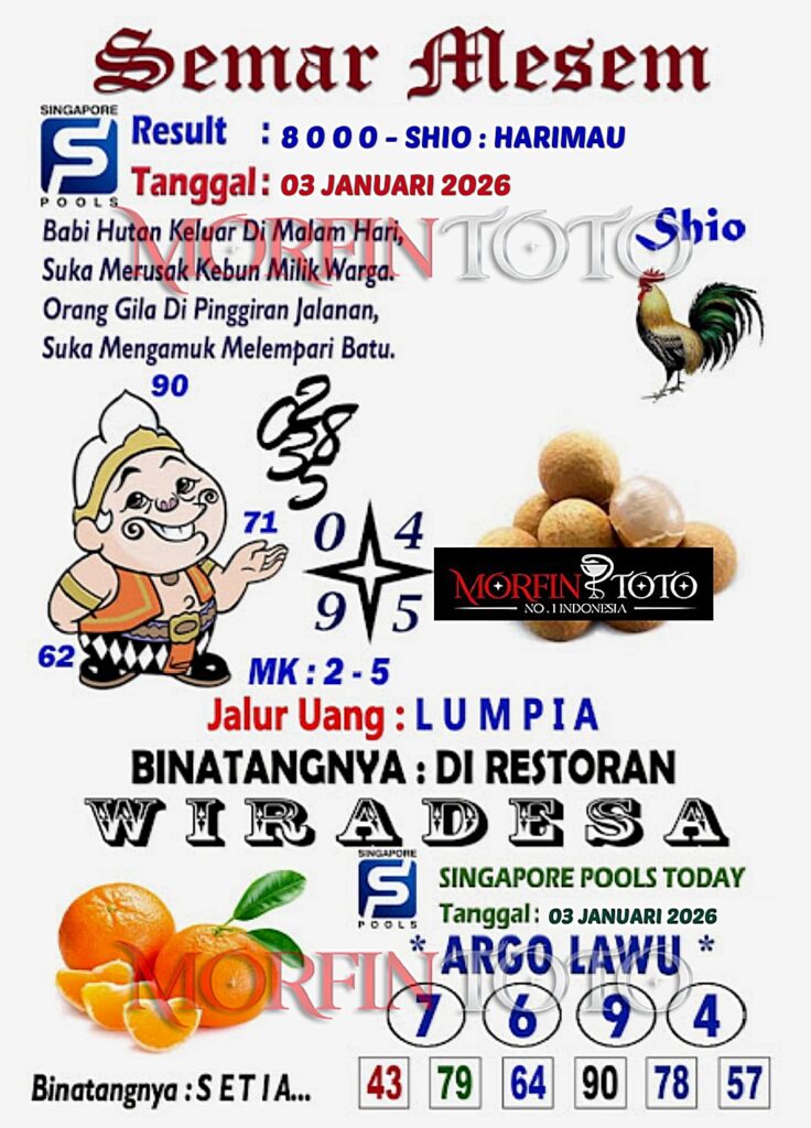 SYAIR TOGEL SEMAR MESEM SINGAPORE 03 JANUARI 2026