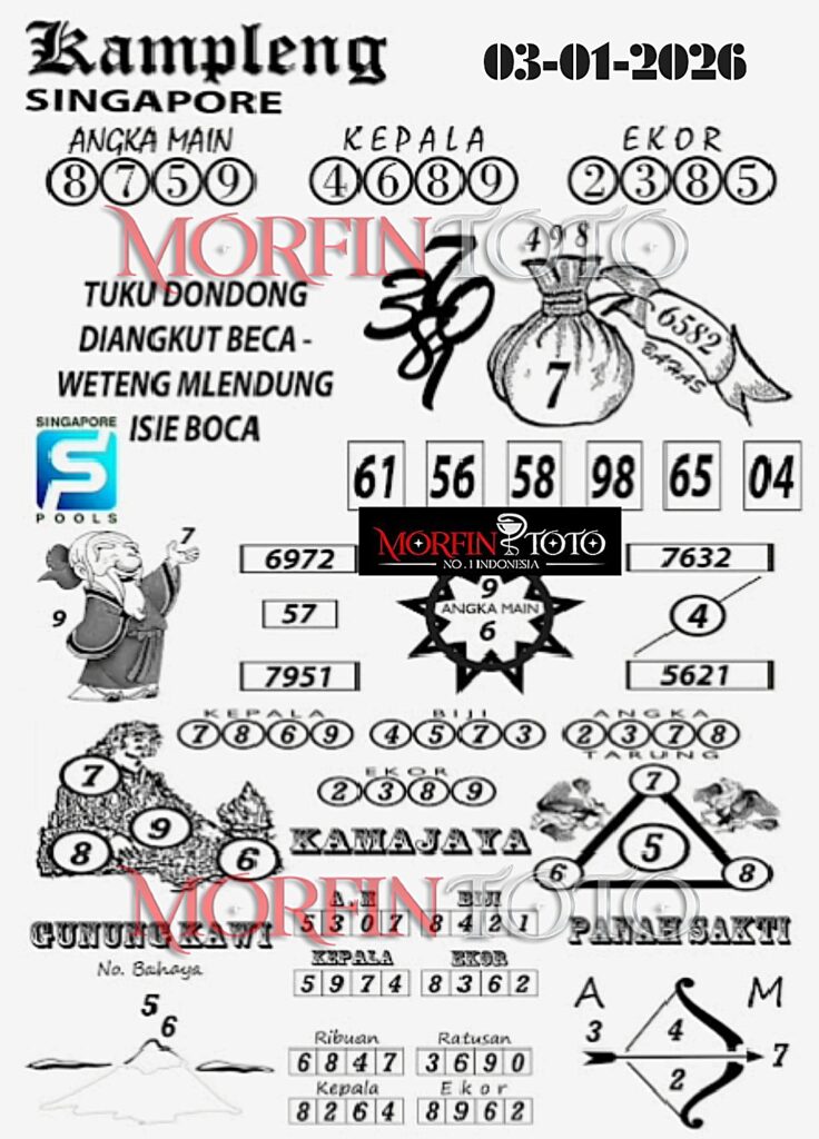 SYAIR TOGEL KAMPLENG SINGAPORE 03 JANUARI 2026
